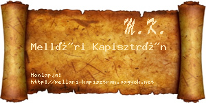 Mellári Kapisztrán névjegykártya
